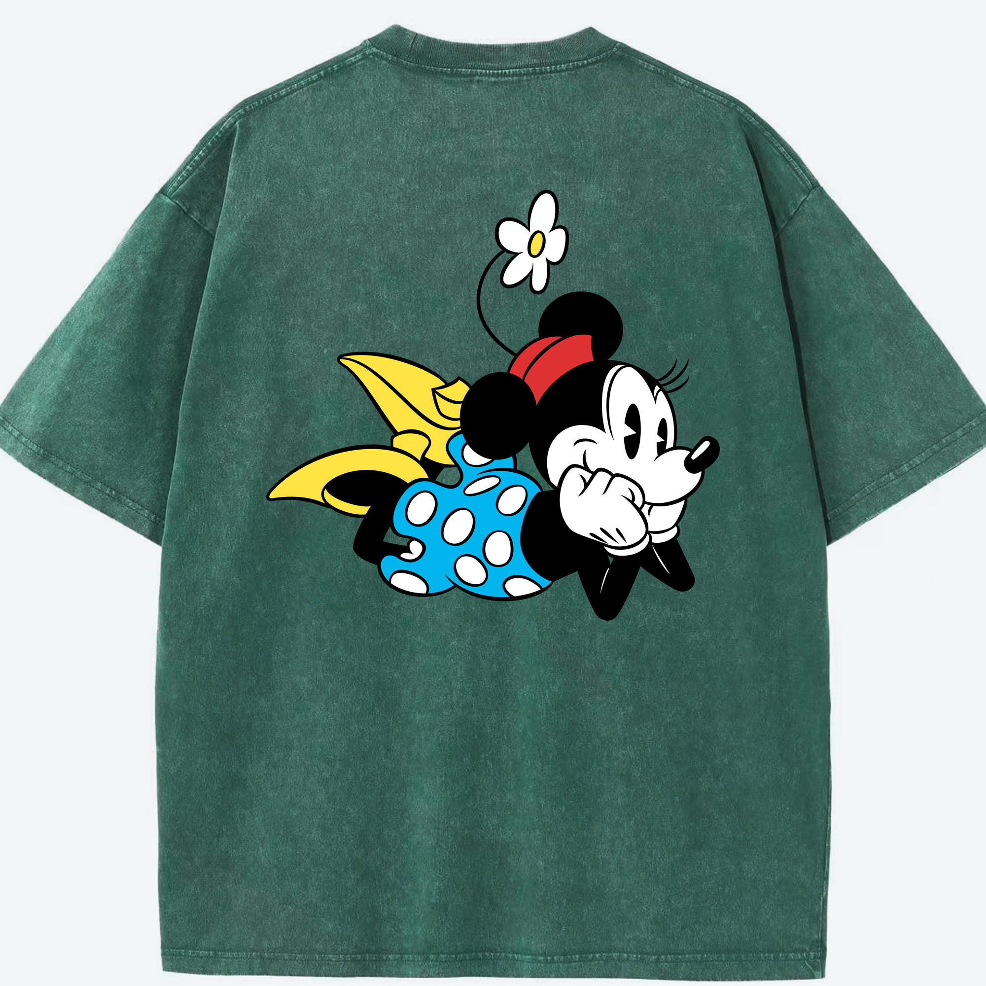 （画像用） ミッキーマウス Mickey Mouse 綿100% ヴィンテージ風 半袖Tシャツ（背面プリント）